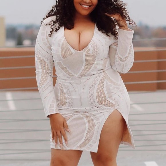 White Dress, Texture Me Up by Fashion Nova - Picture 3 of 4